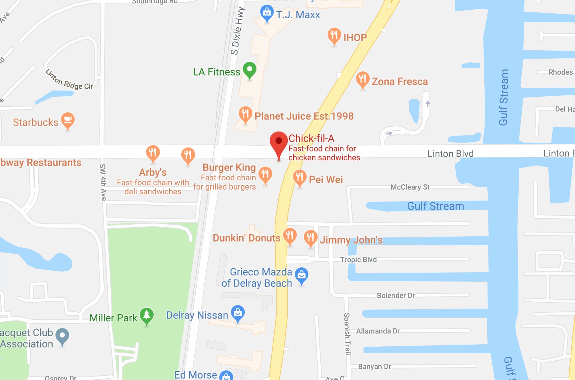 cfa delray map